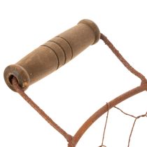 Artikel Drahtkorb Vintage rund mit Holzgriffen Metallkorb Rost Ø22cm
