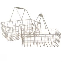 Artikel Drahtkorb mit Henkeln Grau 34×20,5cm / 38×24,5cm Set à 2St