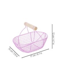 Artikel Drahtkorb mit Holzgriff ideal für modernes Wohnen und stilvolle Dekoration 17cm 6St