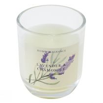 Artikel Duftkerze im Glas Lavendel Kamille Creme Ø7,5cm H8,5cm