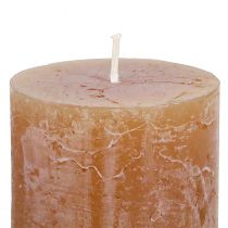 Artikel Durchgefärbte Stumpenkerzen Karamell 50x100mm Set 4 langbrennend