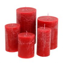 Artikel Durchgefärbte Kerzen Rot unterschiedliche Größen