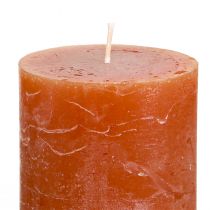 Artikel Durchgefärbte Stumpenkerzen Rotbraun 60x100mm 4er Set Dekoration Romantisch Rustikal