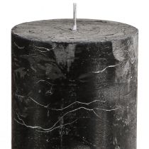 Artikel Schwarze Stumpenkerzen Durchgefärbt 70×120mm 4er Set - Rustikale Dekokerzen für stilvolle Tischdeko & Ambiente