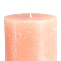 Artikel 2er Set Stumpenkerzen Peach 85x200mm - Lange Brenndauer, durchgefärbtes Wachs für Deko & Entspannung
