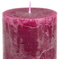 Artikel Stumpenkerzen Set 3 Farben Berry Rosa-Töne, Marmoriert, Deko-Kerzen 60x100mm, 12 Stück