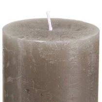 Artikel Durchgefärbte Stumpenkerzen Braune Kerzen 60x100mm 4er-Set Herbstdeko