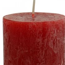 Durchgefärbte Kerzen Rot Rustic Selbstlöschend 110×60mm 4St