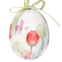 Artikel Osterei Dekoration Tulpenmotiv mit Band zum Aufhängen und Frühlingsdeko 6cm 12St