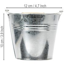Artikel Eimer Ø12cm H10cm 8St. Zink glänzend
