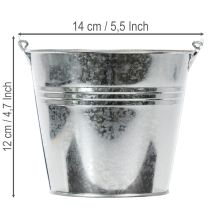Artikel Eimer Ø14cm H12cm 6 St. Zink glänzend