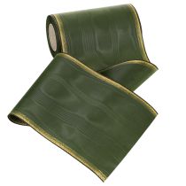 Artikel Elegantes Kranzband Moiré 175mm, Dunkelgrün mit Perlkante und Taftbindung für feierliche Anlässe