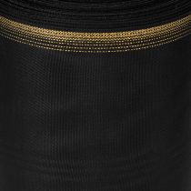 Artikel Elegantes Kranzband Moiré 175mm Schwarz mit Perlkante und Taftbindung, Dekoband Trauerfloristik, Schleifenband 25m