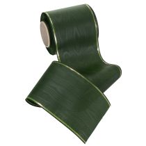 Artikel Elegantes Kranzband Moiré Grünes Band mit Goldrand 100mm x 25m für Trauerfloristik und Dekoration