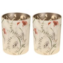 Artikel Elegantes Windlicht mit floralem Motiv für harmonische Raumgestaltung 12,5cm 2St