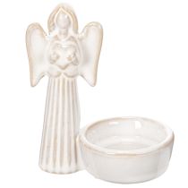 Artikel Engel Schale Dekoration mit kleiner Figur und rundem Teelichthalter 10cm 3St