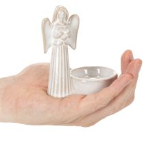 Artikel Engel Schale Dekoration mit kleiner Figur und rundem Teelichthalter 10cm 3St