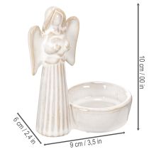 Artikel Engel Schale Dekoration mit kleiner Figur und rundem Teelichthalter 10cm 3St
