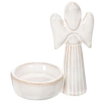 Artikel Engel Schale Dekoration mit kleiner Figur und rundem Teelichthalter 10cm 3St