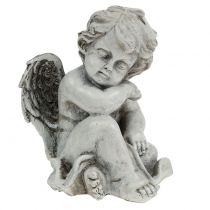 Artikel Gedenkfigur schlafender Engel Grau 16cm 2 St