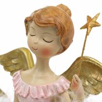 Artikel Deko Ballerina-Engel Rosa, Golden Ø11,5 H15cm 2St
