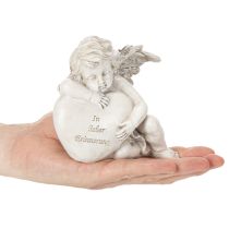 Artikel Engel Figur Herz Grabdeko mit Inschrift Dekoration für Trauer 13cm 2St