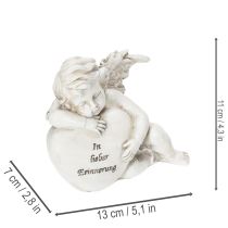 Artikel Engel Figur Herz Grabdeko mit Inschrift Dekoration für Trauer 13cm 2St