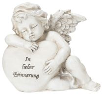 Artikel Engel Figur Herz Grabdeko mit Inschrift Dekoration für Trauer 13cm 2St