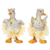 Artikel Deko Ente Figur im Blumenkleid Frühling Detailreiche Sommerdeko Accessoire 11cm 2St