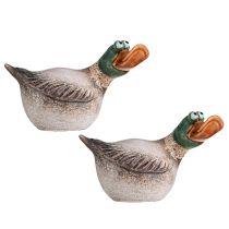 Artikel Enten Deko Keramik Frühling Erpel Braun Grün L15cm 2 St