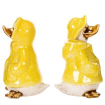 Artikel Entenfiguren Regenmantel Keramikfiguren für lustige Balkon und Garten Dekoration 11cm 4St