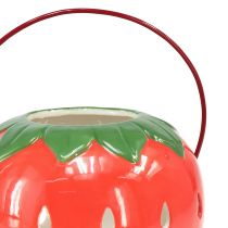 Artikel Erdbeere Laterne Keramik Windlicht mit Henkel H14cm