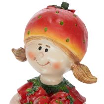 Artikel Erdbeermädchen Dekorationsfigur für Sommerdeko Niedliche Statue Wohnzimmer und Balkon 18cm