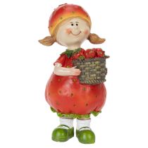 Artikel Erdbeermädchen Dekorationsfigur für Sommerdeko Niedliche Statue Wohnzimmer und Balkon 18cm