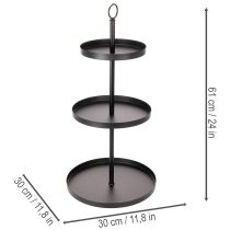 Artikel Etagere dreistöckig Metall Rund für mehrstöckige Tischdeko 61cm