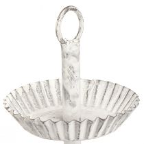 Artikel Etagere Metall 3-stöckig Etagen Tablett Weiß H23cm