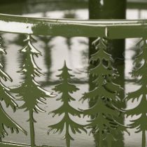 Artikel Metall-Etagere Grün drei Etagen Tannendekor rund 49cm