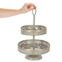 Artikel Deko-Etagere mit Griff Sternmotiv zweistöckig 49cm