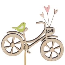 Artikel Holzstecker mit Fahrradmotiv für frühlingshaft romantisches Ambiente im Wohnzimmer 8cm 12St