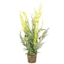 Artikel Kunstpflanze Farn mit Erdballen für Zuhause und Büro Dekoration 57cm
