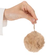Artikel Deko Pompon zum Aufhängen Flauschige Fellkugel 7cm 6St