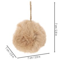 Artikel Deko Pompon zum Aufhängen Flauschige Fellkugel 7cm 6St
