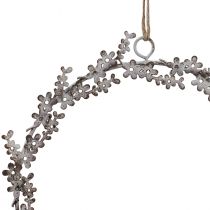 Artikel Fensterdeko Türkranz Shabby Chic Blumenkranz Metall Weiß Ø16,5cm