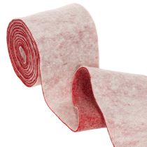 Artikel Filzband 100% Wolle zweifarbig als Topfband Filzband Weiß/Rot 15cmx5m