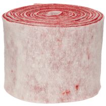 Artikel Filzband 100% Wolle zweifarbig als Topfband Filzband Weiß/Rot 15cmx5m