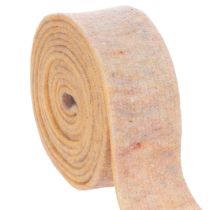 Artikel Filzband als zweifarbiges Topfband aus reiner Wolle Orange/Mehrfarbig 7,5cm 5m