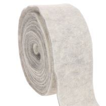Artikel Filzband zweifarbig Weiß/Grau aus 100% Wolle 7,5cm 5m