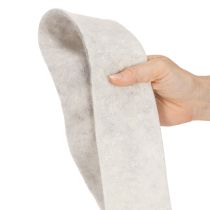 Artikel Filzband zweifarbig Weiß/Grau aus 100% Wolle 7,5cm 5m