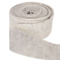 Artikel Filzband zweifarbig Weiß/Grau aus 100% Wolle 7,5cm 5m