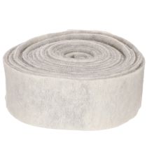 Artikel Filzband zweifarbig Weiß/Grau aus 100% Wolle 7,5cm 5m